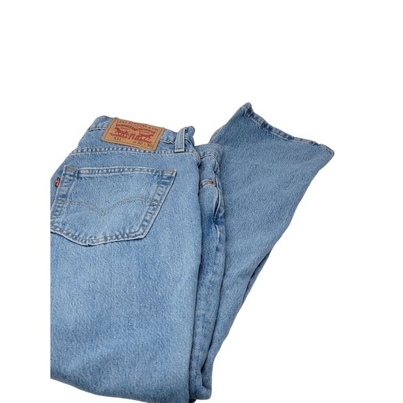 Levi's 511 Distressed Denim Blue‎ Jeans Straight Leg Size 32x30 - Picture 1 of 7